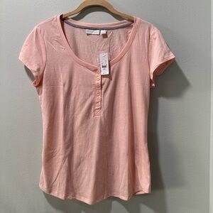 New York & Company Light Pink Short Sleeve Top